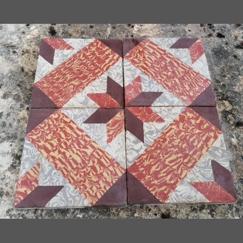 CAROCIMENT ETOILE ROUGE FOND GRIS 