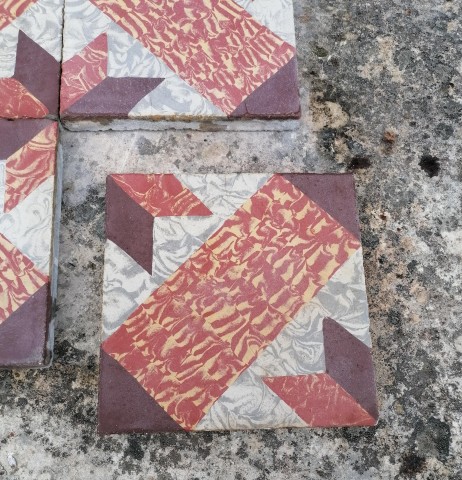 CAROCIMENT ETOILE ROUGE FOND GRIS 