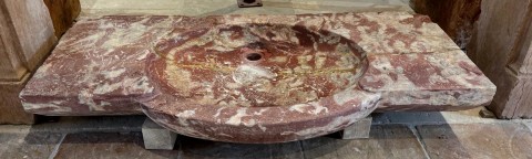 EVIER EN MARBRE ROUGE